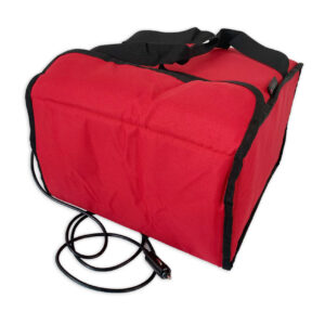Sac de livraison chauffant rouge Prodelbags pour livraison de pizza.