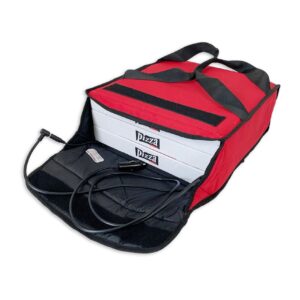 Sac de livraison chauffant rouge Prodelbags pour livraison de pizza.