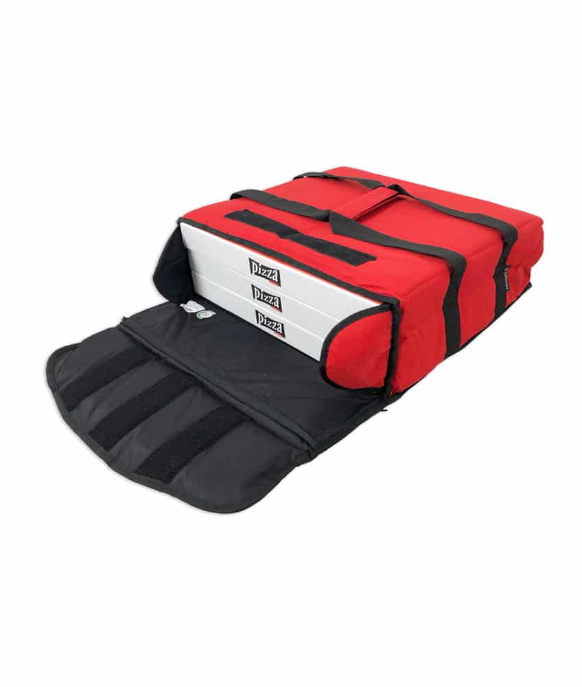 Sac de livraison isotherme rouge Prodelbags pour livraison de pizza 33cm.